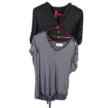 Womens Short Sleeve Shirts Medium (French Laundry &amp; Perception) Gray Blue - £16.75 GBP