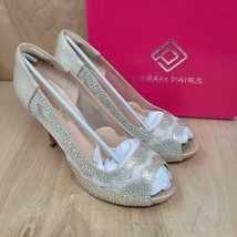 DREAM PAIRS Women&#39;s Divine-01 Gold Glitter High Heel Pump Shoes Size 9.5 M - £29.80 GBP