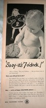 Bell Telephone System Baby With Clock Advertising Print Ad Art 1940s - £7.18 GBP