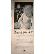Bell Telephone System Baby With Clock Advertising Print Ad Art 1940s - $8.99