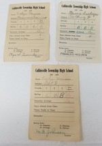 Report Card Semester Collinsville Township High School 1939 Set of 3 - £15.14 GBP