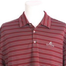 Nike Golf Burgundy Light Blue Stripe Short Sleeve Golf Polo Shirt Mens XL - $19.68