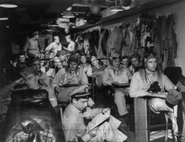 US Navy Fighter Pilots in Ready Room Pacific 1945 8x10 World War II WW2 Photo - £7.02 GBP