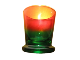 Multicolor Set Of 2 Drinking Glasses 3.5&quot;T Red Green 8 Oz - £11.84 GBP