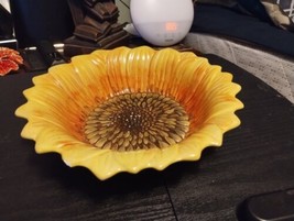 Maxcera Sunflower Shaped Bowl 9&quot; x 2&quot; Rare See Pictures  - £18.60 GBP