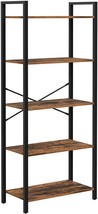 VASAGLE Bookshelf, 5-Tier Storage Rack with Steel Frame, for Living Room, - £71.89 GBP