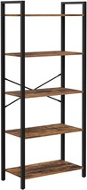 VASAGLE Bookshelf, 5-Tier Storage Rack with Steel Frame, for Living Room, - £71.88 GBP