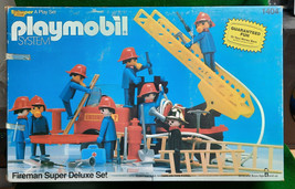 Playmobil 1404 Fire Super Deluxe Complete  Excellent! Original box, vintage 1980 - $29.02