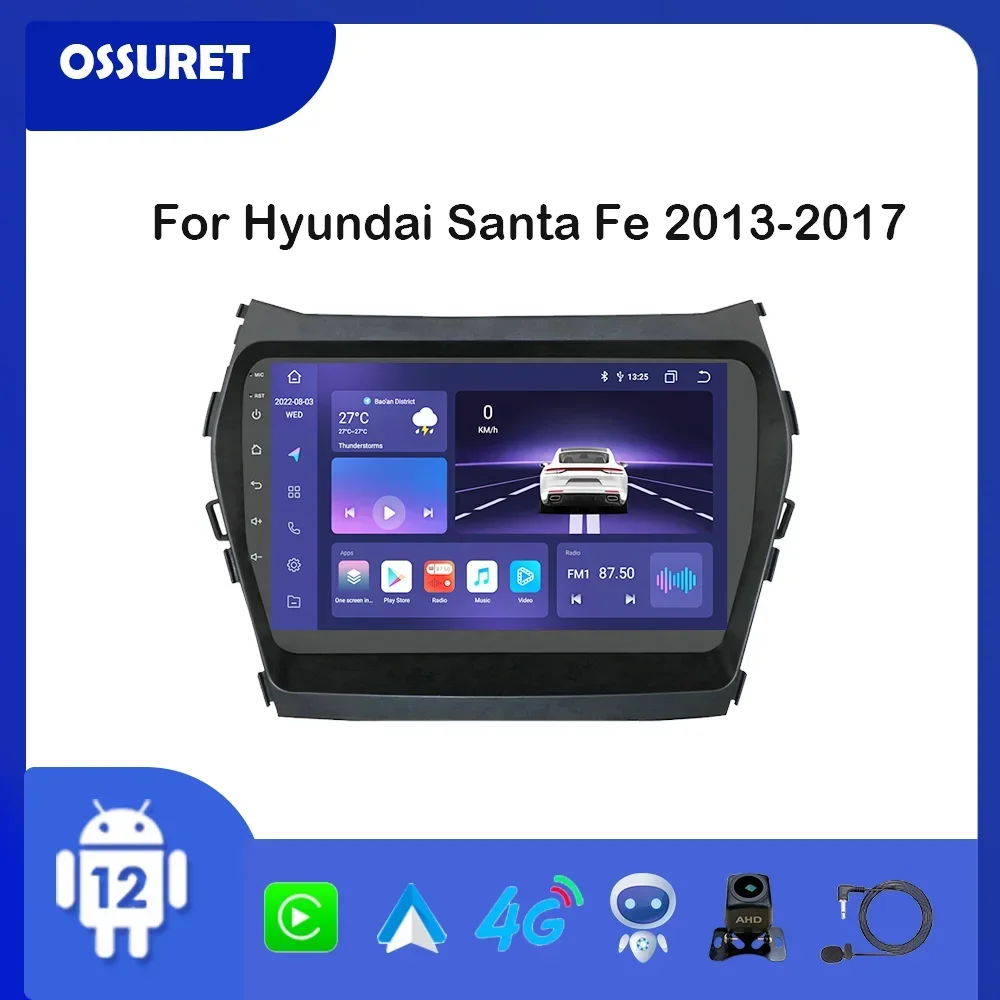 2 Din Android Auto Car Radio Multimedia Player for Hyundai Ix45 Santa Fe 2013 - £105.03 GBP+