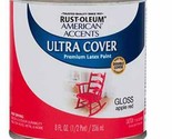 Rustoleum Ultra Cover Apple Red Gloss 8 oz Wood Metal Plaster Masonry - £15.97 GBP