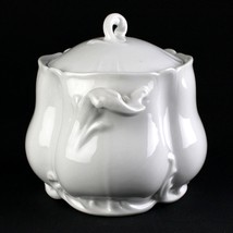 Haviland Limoges Diana All White Tea, Biscuit Jar, Antique Schleiger 10, 5 1/4&quot; - £67.16 GBP