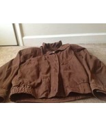 Vintage Tannery West Men&#39;s Brown Suede Leather Zip Up Jacket Coat Size S... - £45.08 GBP