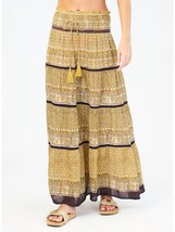 M.a.b.e. mari print maxi skirt in Mustard - size S - £68.70 GBP