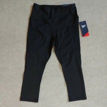 Reebok Central High Rise Capri Pants Womens Size Small Black Pockets NEW - £23.22 GBP
