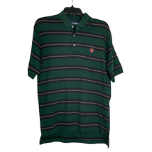 Polo Golf Ralph Lauren Golf Shirt Size Medium Green Navy White Stripes Mens - $15.32