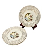 Triumph American Limoges China D&#39;or Set 6 Bread Plates 22K Gold Fiddle P... - £35.52 GBP
