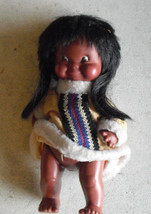 Vintage 1960s Plastic Regal Canada Black Girl Doll 10&quot; Tall - £15.07 GBP