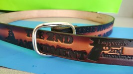 RIGHT TO BEAR ARMS- 2nd AMENDMENT Genuine LEATHER BELT w/ Standard  Buckle - $29.65