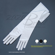 Shiny Stretch Satin Fingerless Gloves 12BL - Loop for the Second Finger - £14.64 GBP