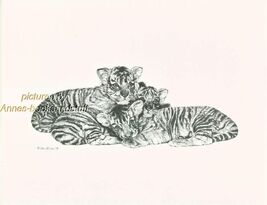 #180 TIGER CUBS * wildlife  art print *  pen &amp; ink drawing by Jan Jellins - $12.50