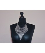 Flowery Drop Net Necklace, Flowery Armenian Drop Dangle Necklace  - $86.79 CAD