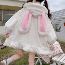 bunny hoodie Women Large Size Solid Zip-up Hooded  Ears ita Cute Sweet Girls Har - £88.90 GBP