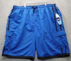 Hanalei Bay Swim Trunks Shorts Men&#39;s 5XL Blue Polyester Thermal Lined Dr... - $23.09