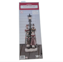 Holiday Time 18 Inch Christmas Family Carolers By Lamp Post - Lights Up - £39.97 GBP