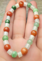 Certified Isabelline Natural A Jadeite Carved Circle Beads 路路通 Stretchy ... - $315.32 MXN