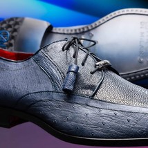 Lucca Stingray and Ostrich dress Derby's Tasseled Laces Shoes Navy image 7