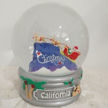 California Christmas Santa On A Sleigh W/Reindeers Globe 5&quot;Xx4&quot; - £15.81 GBP