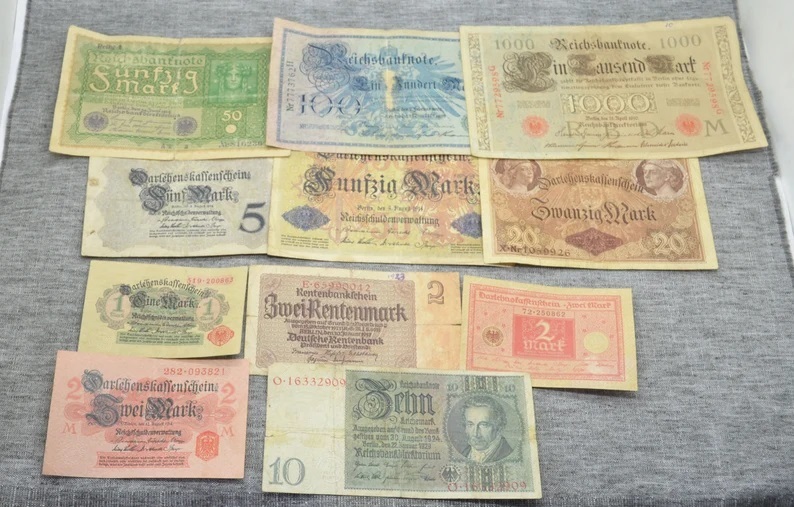 Primary image for Lot of German vintage paper money lot 11 psc
