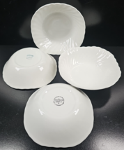 4 Johnson Brothers Regency Square Cereal Bowl Set Vintage White Dish Eng... - $39.57