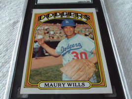 1972 Topps # 437 Maury Wills Sgc 82 L. A. Dodgers Baseball !! - £47.03 GBP