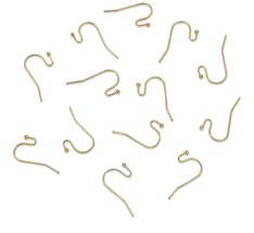 Fish Hook Earwires Gold Brass Lever Ear Wires Earring Findings Wires 10pcs - $5.05
