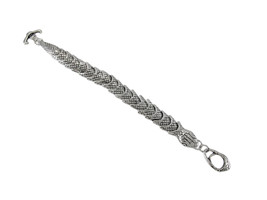 Zeckos Chrome Plated Snake Link Toggle Clasp Bracelet - £11.22 GBP