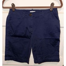 J. Jill Live-N Chino Flat Front Shorts Navy Size 2 Casual Outdoor - £15.75 GBP