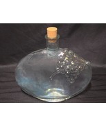 Vintage MOD DEP Light Blue Tint Glass Bottle Embossed Grapes Draped Over... - $403.20 MXN