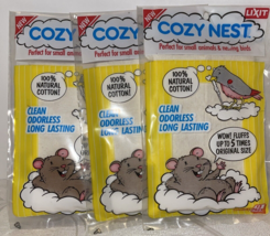 Lixit Cozy Nest Lot of 3 Bedding for Hamsters Gerbils Rodents Birds Odorless Pet - £7.82 GBP