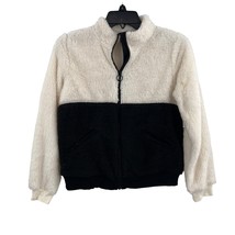 Ideology Black &amp; White Full Zip Fuzzy Sherpa Jacket XL New - $21.20