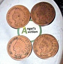 Indian Head Penny 1905, 1906, 1907, and 1908 AA20-CNP2145 Antique - £63.09 GBP