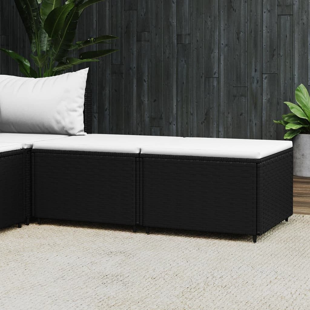 vidaXL Patio Footrest Set of 2 Black frame with white cushions - $205.31