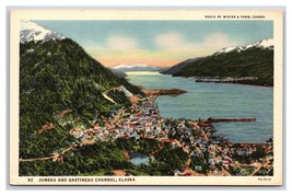 Birds Eye View Juneau Alaska AK UNP Unused Linen Postcard V9 - £2.35 GBP