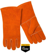 XL Size ANIMAL HANDLING GLOVES 14&quot;LEATHER with KEVLAR Dog Cat Bird Repti... - $34.99