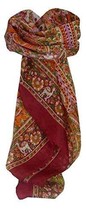 Mulberry Silk Traditional Square Scarf Sarnath Red by Pashmina &amp; Silk - $23.93