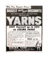 1957 Eskimo Yarn Company New York City Advertisement Crafts Sewing Suppl... - $29.99