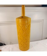 Action Toilet Brush &amp; Holder Yellow plastic harvest gold 70s Geometric d... - $542.88 MXN