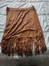 French Laundry Brown Fringe Skirt 2X-Brand New-SHIPS N 24 Hours - £19.75 GBP