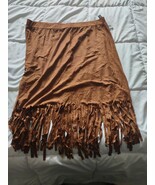 French Laundry Brown Fringe Skirt 2X-Brand New-SHIPS N 24 HOURS - $33.71 CAD