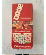 Vintage New Old Stock Sealed Box Dixie 5oz Cups 100 Count 1970s Mod Designs - £17.46 GBP
